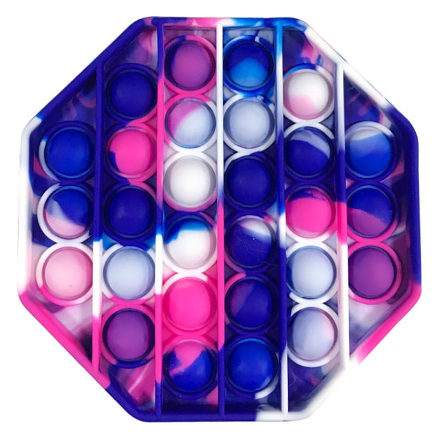 Rainbow Push Pop Fidget Toy Anxiety Relieve Stress Bubble Sensory Autism Reliever Special Needs Popper Relief