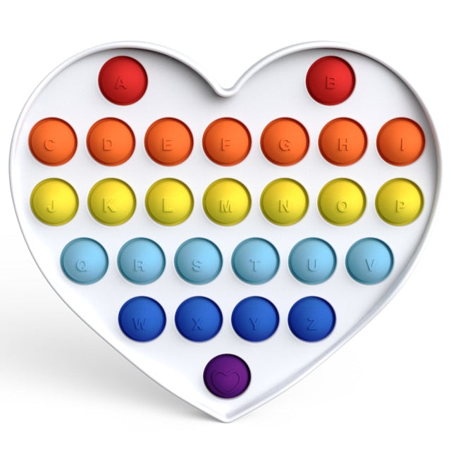 Rainbow Push Pop Fidget Toy Anxiety Relieve Stress Bubble Sensory Autism Reliever Special Needs Popper Relief