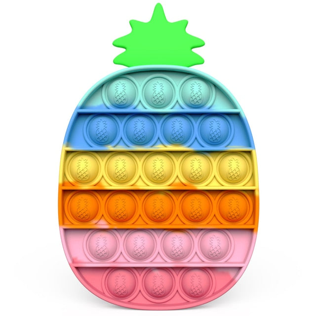 Rainbow Push Pop Fidget Toy Anxiety Relieve Stress Bubble Sensory Autism Reliever Special Needs Popper Relief