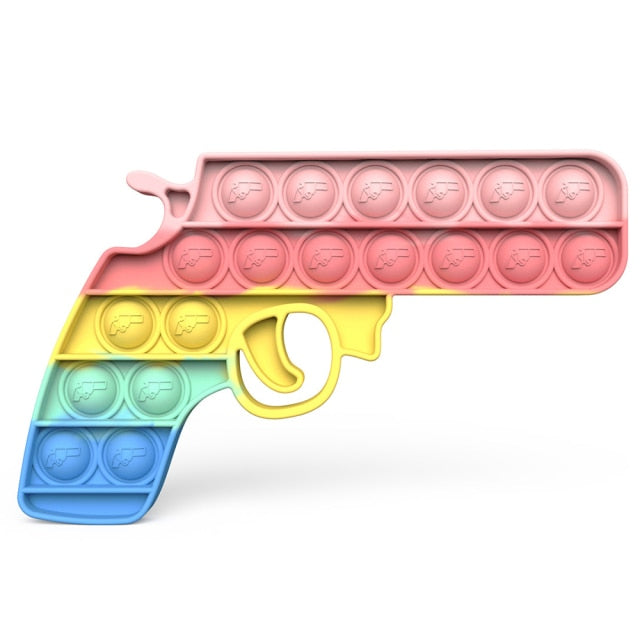 Rainbow Push Pop Fidget Toy Anxiety Relieve Stress Bubble Sensory Autism Reliever Special Needs Popper Relief