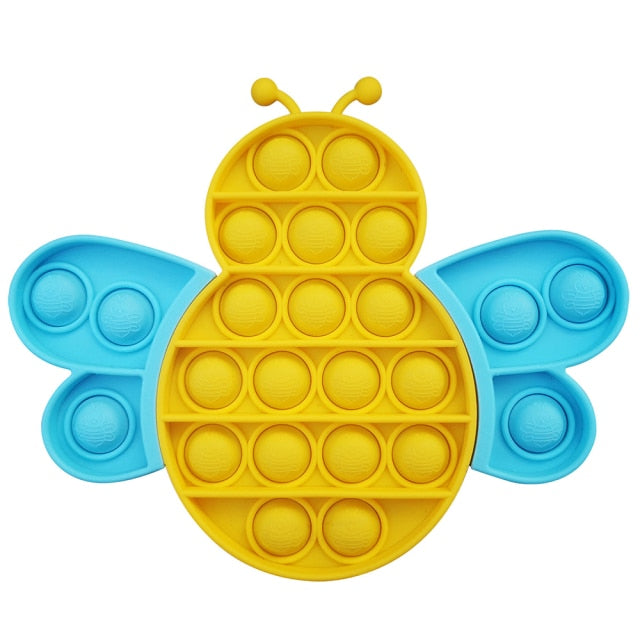 Rainbow Push Pop Fidget Toy Anxiety Relieve Stress Bubble Sensory Autism Reliever Special Needs Popper Relief