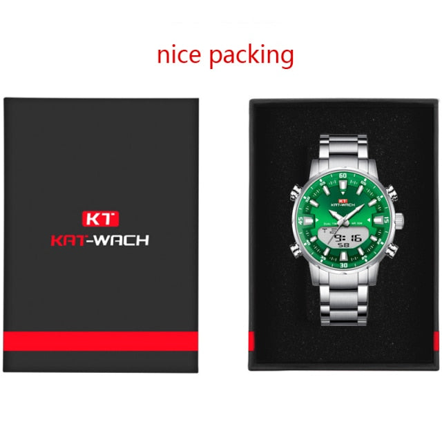 KAT-WACH Watch Male 2021 Sports Digital Watches Men Waterproof Steel Military Quartz Watch For Men Wristwatch Relogio Masculino