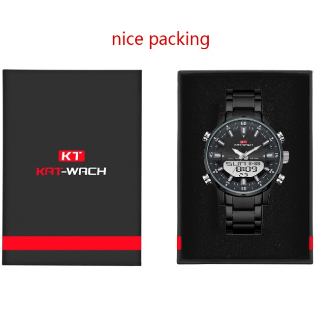 KAT-WACH Watch Male 2021 Sports Digital Watches Men Waterproof Steel Military Quartz Watch For Men Wristwatch Relogio Masculino