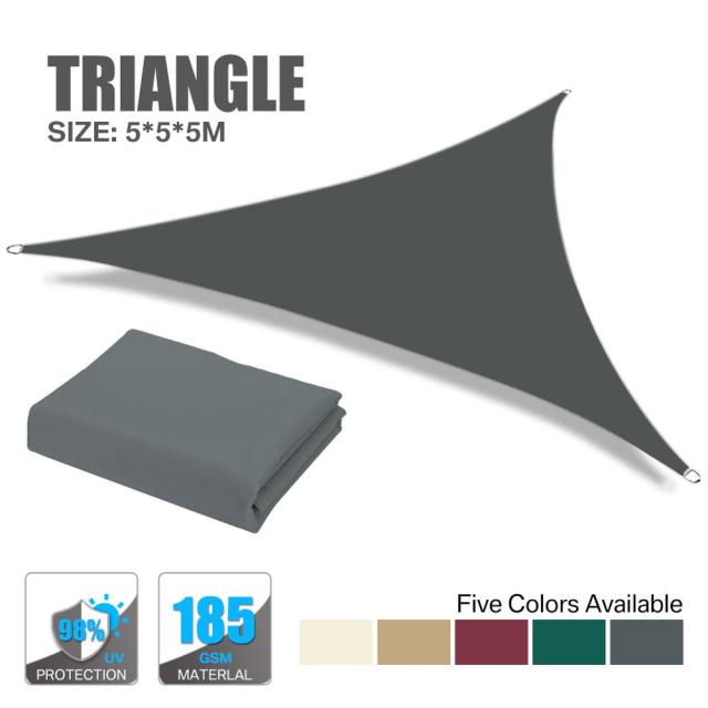 Heavy Waterproof Shade Sail Sun Canopy Cover Trilateral/Triangle 5x5x5M/2x2x2M Garden Yard Awnings Car Sunshade Cloth Summer