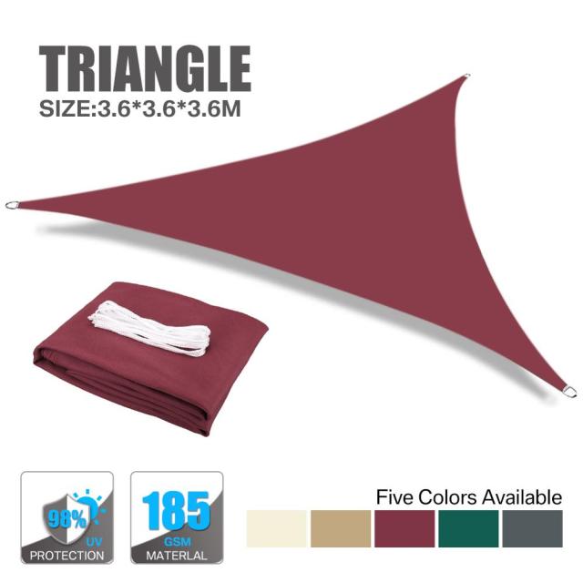 Heavy Waterproof Shade Sail Sun Canopy Cover Trilateral/Triangle 5x5x5M/2x2x2M Garden Yard Awnings Car Sunshade Cloth Summer