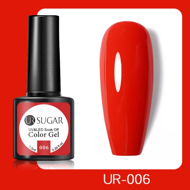 UR SUGAR 7.5ml No Wipe Base Top Coat Color Gel Nail Polish Matte UV Top Coat UV LED Soak Off Nail Art Gel Varnish for Manicures