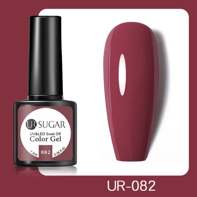 UR SUGAR 7.5ml No Wipe Base Top Coat Color Gel Nail Polish Matte UV Top Coat UV LED Soak Off Nail Art Gel Varnish for Manicures