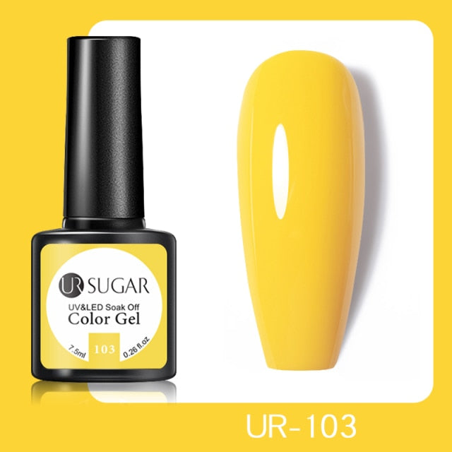 UR SUGAR 7.5ml No Wipe Base Top Coat Color Gel Nail Polish Matte UV Top Coat UV LED Soak Off Nail Art Gel Varnish for Manicures