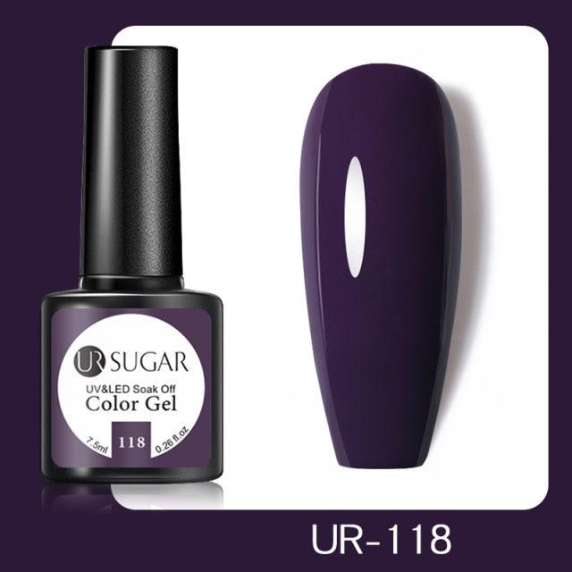 UR SUGAR 7.5ml No Wipe Base Top Coat Color Gel Nail Polish Matte UV Top Coat UV LED Soak Off Nail Art Gel Varnish for Manicures