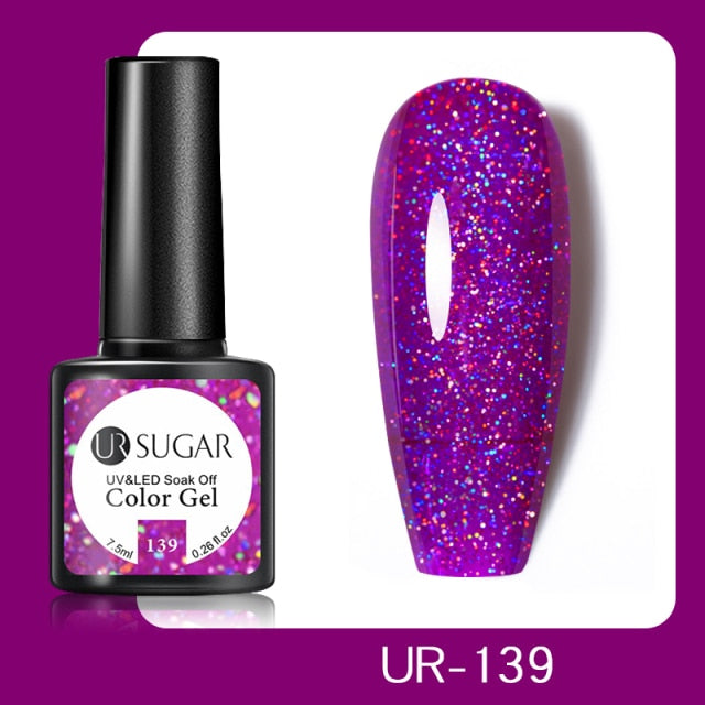 UR SUGAR 7.5ml No Wipe Base Top Coat Color Gel Nail Polish Matte UV Top Coat UV LED Soak Off Nail Art Gel Varnish for Manicures