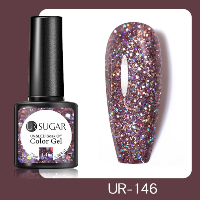 UR SUGAR 7.5ml No Wipe Base Top Coat Color Gel Nail Polish Matte UV Top Coat UV LED Soak Off Nail Art Gel Varnish for Manicures