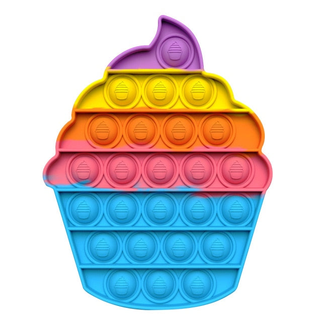 Push Bubble Fidget Toys Adult Stress Relief Sensory Toy Antistress Fidgets Ice Cream Board Soft Squishy Bubble Anti-Stress Game