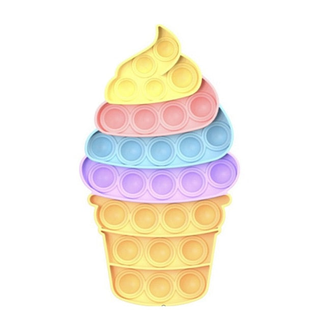 Push Bubble Fidget Toys Adult Stress Relief Sensory Toy Antistress Fidgets Ice Cream Board Soft Squishy Bubble Anti-Stress Game