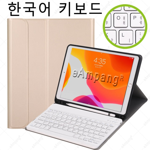 Case for iPad 10.2 Keyboard Case with Pencil Holder for Apple iPad 7 7th 8 8th Generation Air 3 Pro 10.5 Russian Spanish English