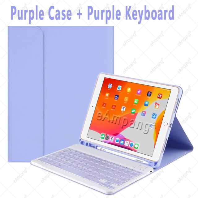 Case for iPad 10.2 Keyboard Case with Pencil Holder for Apple iPad 7 7th 8 8th Generation Air 3 Pro 10.5 Russian Spanish English
