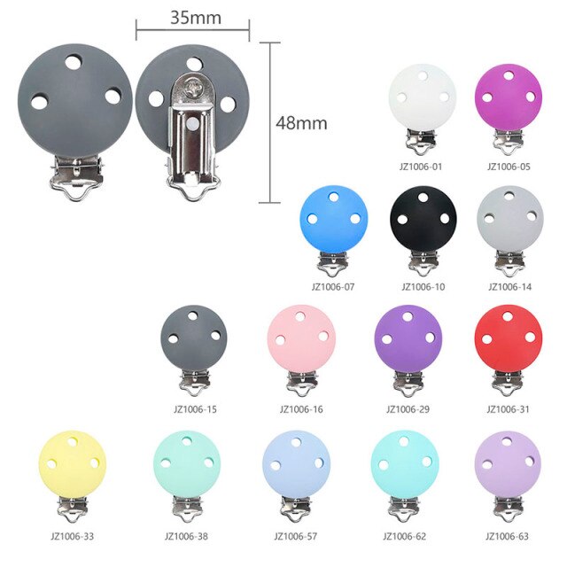 TYRY.HU Round/Heart Silicone Clip 3 Pcs/Set Of Pacifier Clip BPA-Free Silicone Dummy Baby Pacifier Chain DIY Accessories