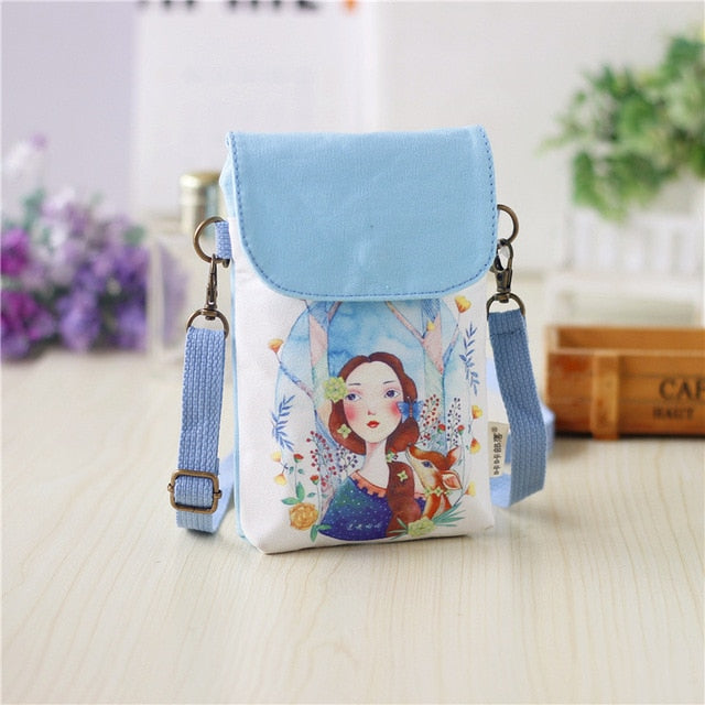 Small Shoulder Bags Nylon Women Mobile Phone Bags Mini Female Messenger Purse Lady Wallet New 2021