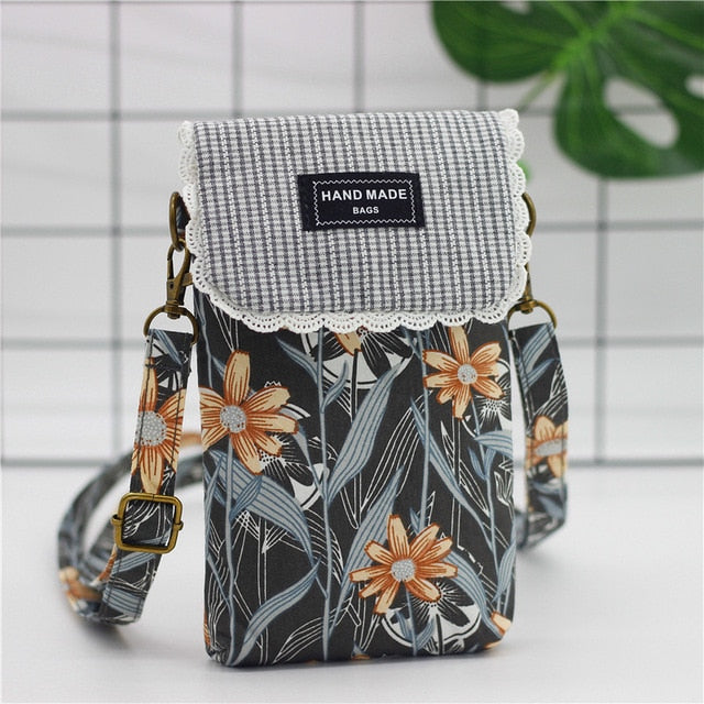 Small Shoulder Bags Nylon Women Mobile Phone Bags Mini Female Messenger Purse Lady Wallet New 2021