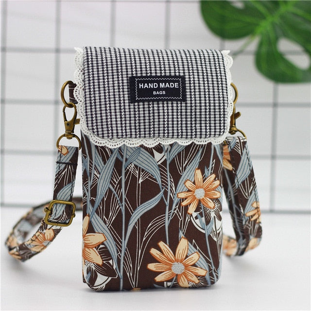 Small Shoulder Bags Nylon Women Mobile Phone Bags Mini Female Messenger Purse Lady Wallet New 2021
