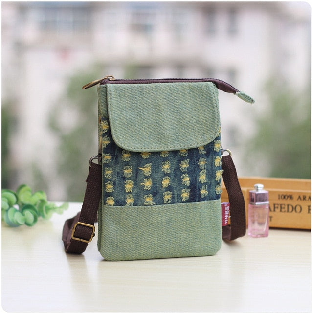 Small Shoulder Bags Nylon Women Mobile Phone Bags Mini Female Messenger Purse Lady Wallet New 2021