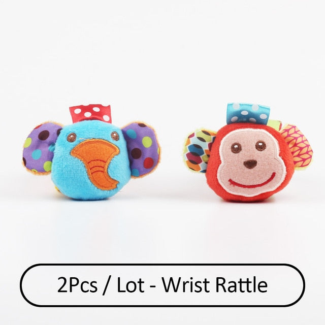 Cartoon Plush Socks Wrist Strap Rattles Baby Toys 0-12 Months Newborn Infant Kids Animal Sock Foot Finder Toy Gift Soft Rattle