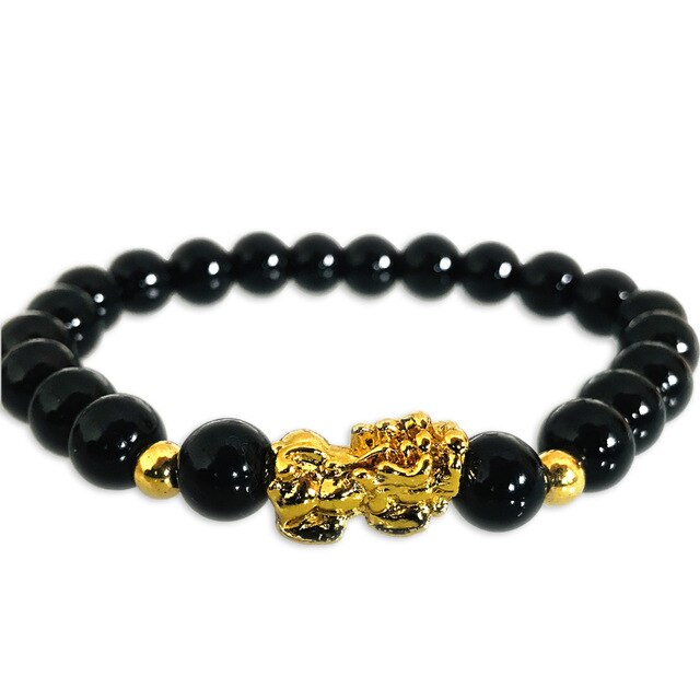 New Arrival Golden PIXIU Bracelet for Women Men Red Black Beads Couple Bracelet Bring Lucky Brave Wealth Feng Shui Bracelets
