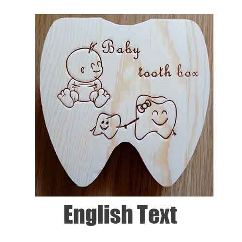 Baby Tooth Box Poland/English/Dutch/Russian/French /Italian Wooden Milk Teeth Organizer Storage Boys Girls Baby Souvenirs Gift