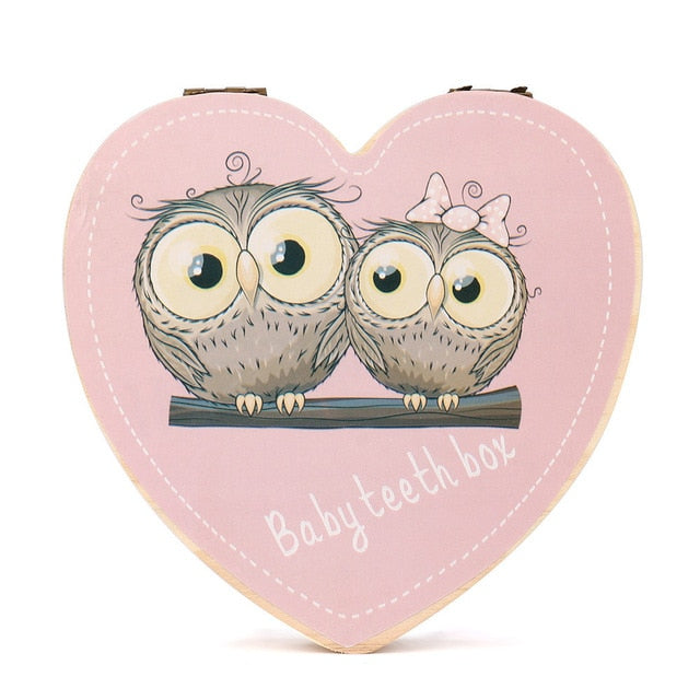 Baby Tooth Box Poland/English/Dutch/Russian/French /Italian Wooden Milk Teeth Organizer Storage Boys Girls Baby Souvenirs Gift