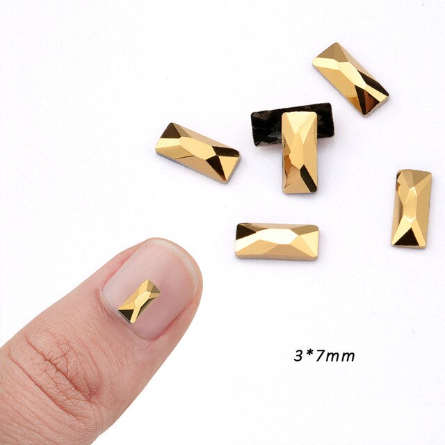 20pcs Aurum Crystals Nail Diamond Stone Strass Gold Retro Design Glass Rhinestones For 3D Nails Art Decorations Supplies Jewelry