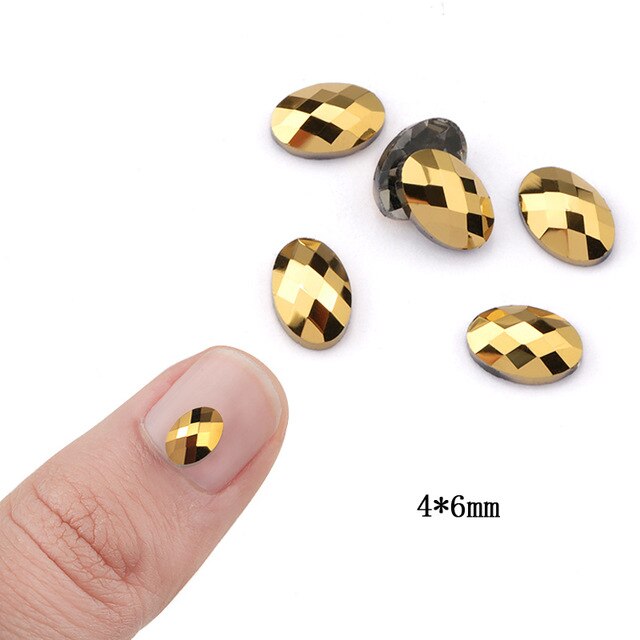 20pcs Aurum Crystals Nail Diamond Stone Strass Gold Retro Design Glass Rhinestones For 3D Nails Art Decorations Supplies Jewelry