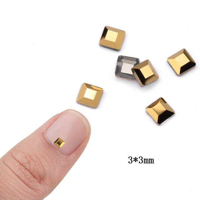 20pcs Aurum Crystals Nail Diamond Stone Strass Gold Retro Design Glass Rhinestones For 3D Nails Art Decorations Supplies Jewelry