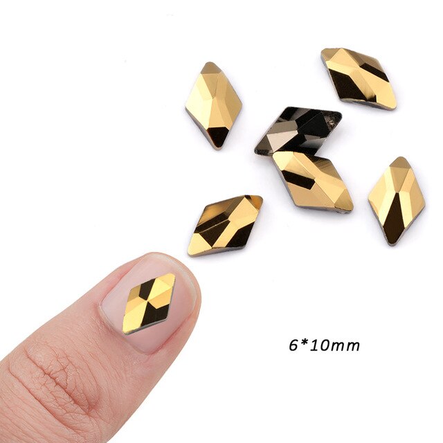 20pcs Aurum Crystals Nail Diamond Stone Strass Gold Retro Design Glass Rhinestones For 3D Nails Art Decorations Supplies Jewelry