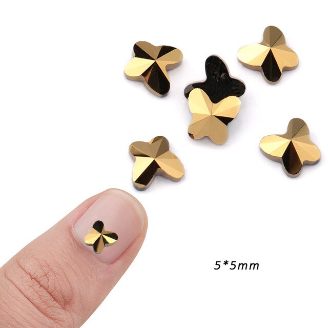 20pcs Aurum Crystals Nail Diamond Stone Strass Gold Retro Design Glass Rhinestones For 3D Nails Art Decorations Supplies Jewelry