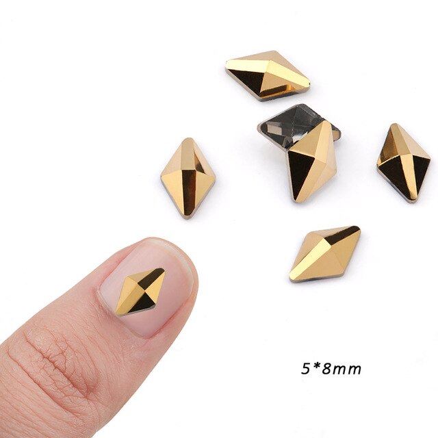 20pcs Aurum Crystals Nail Diamond Stone Strass Gold Retro Design Glass Rhinestones For 3D Nails Art Decorations Supplies Jewelry