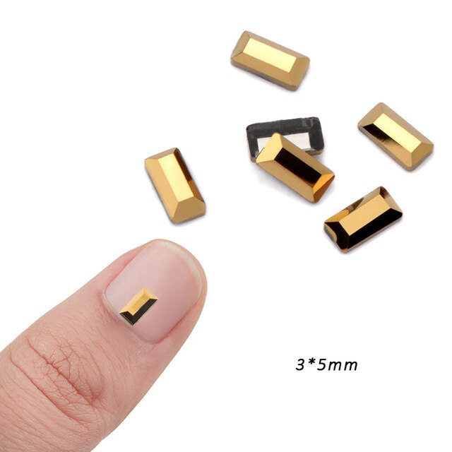 20pcs Aurum Crystals Nail Diamond Stone Strass Gold Retro Design Glass Rhinestones For 3D Nails Art Decorations Supplies Jewelry