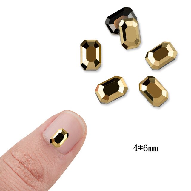 20pcs Aurum Crystals Nail Diamond Stone Strass Gold Retro Design Glass Rhinestones For 3D Nails Art Decorations Supplies Jewelry
