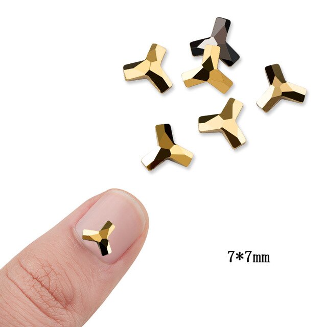 20pcs Aurum Crystals Nail Diamond Stone Strass Gold Retro Design Glass Rhinestones For 3D Nails Art Decorations Supplies Jewelry