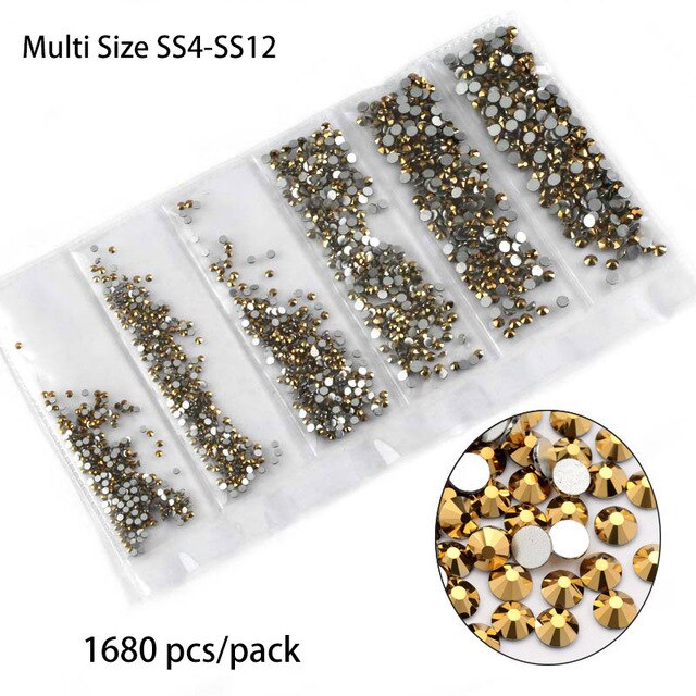 20pcs Aurum Crystals Nail Diamond Stone Strass Gold Retro Design Glass Rhinestones For 3D Nails Art Decorations Supplies Jewelry