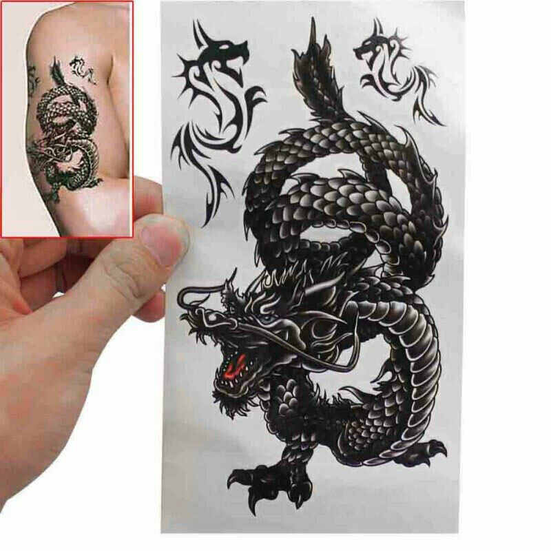 Men / Women Fashion Temporary Tattoo Dragon Pattern Body Art Waterproof Sticker