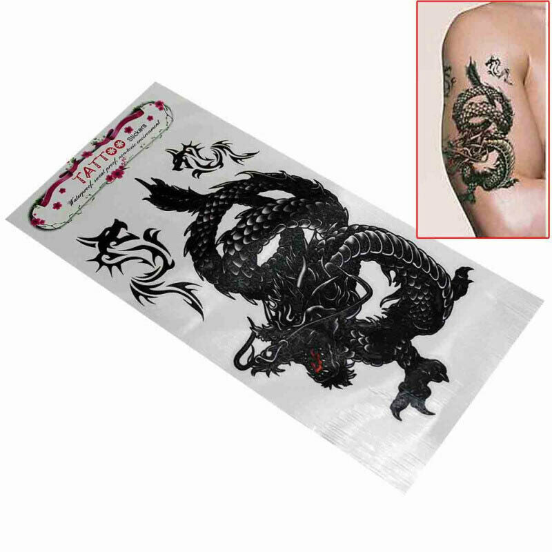 Men / Women Fashion Temporary Tattoo Dragon Pattern Body Art Waterproof Sticker