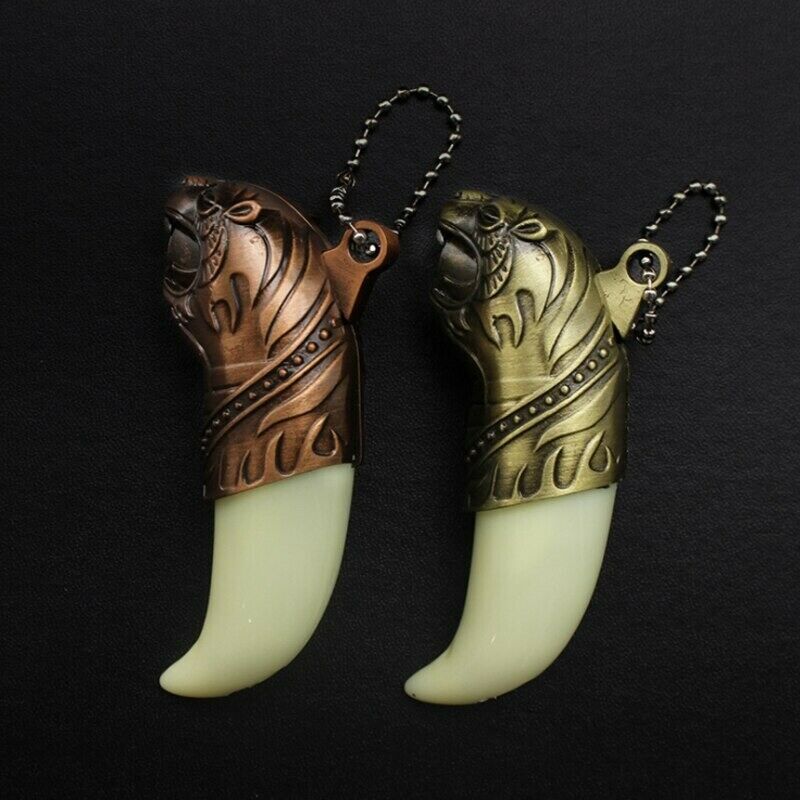 Creative Torch Jet Lighter Gas Butane Turbo Windproof Tiger Tooth Keychain