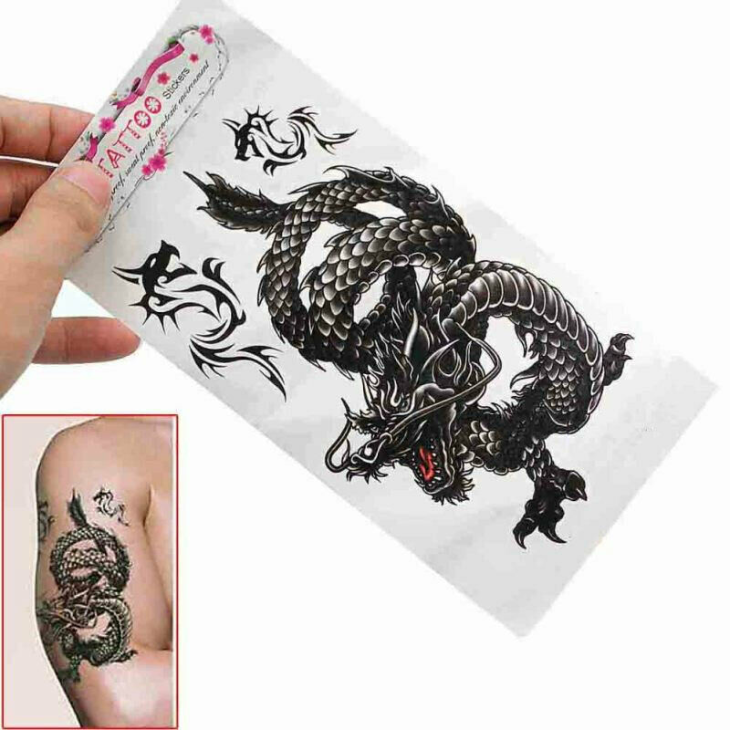 Men / Women Fashion Temporary Tattoo Dragon Pattern Body Art Waterproof Sticker
