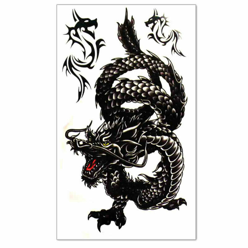 Men / Women Fashion Temporary Tattoo Dragon Pattern Body Art Waterproof Sticker