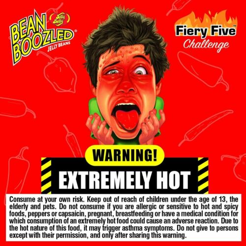 JELLY BELLY Bean Boozled FIERY FIVE Jelly Beans & Spinner Game Carolina Reaper