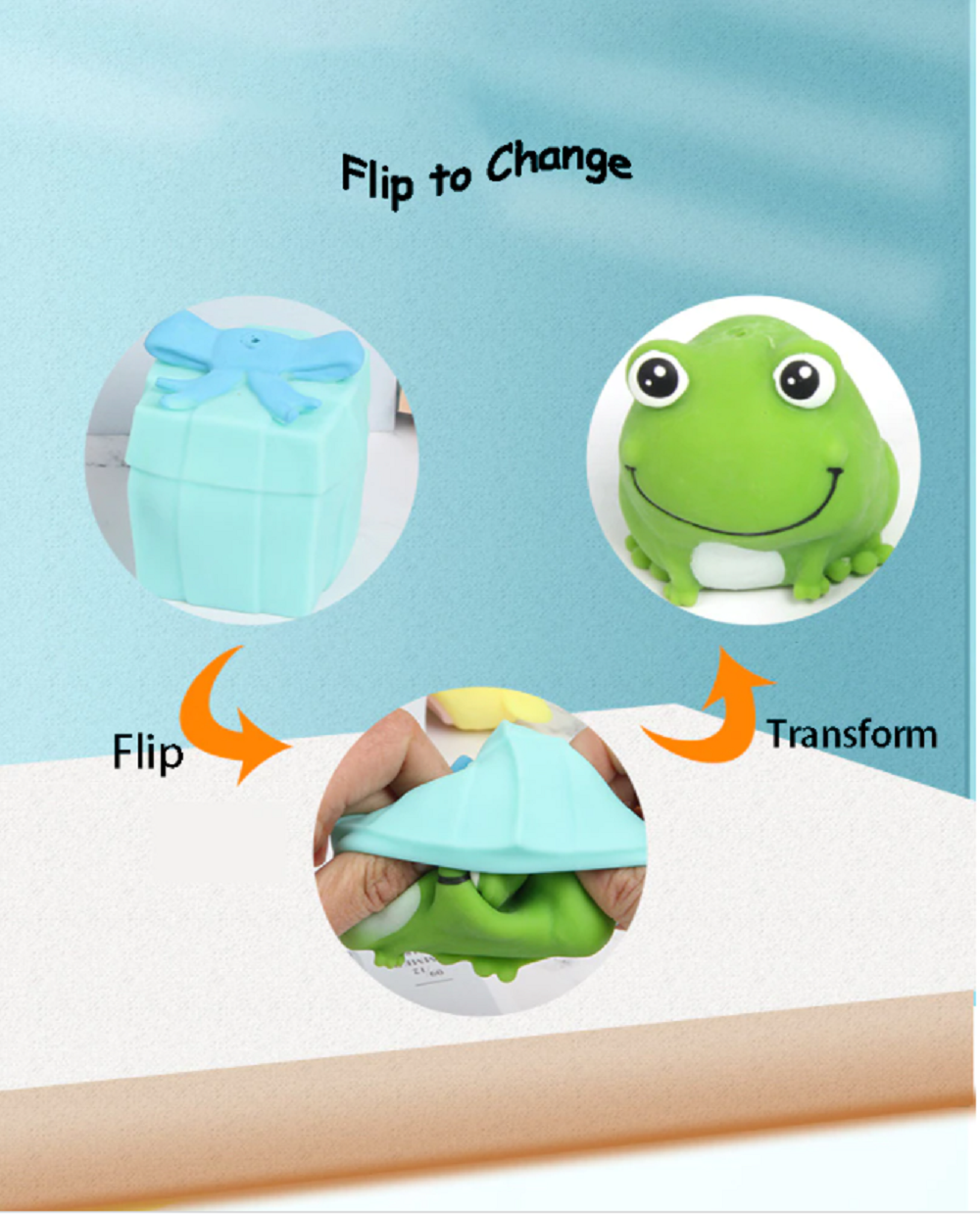 Fidget Toys Flip Gift Box Cute Pet Pinch Animal Silicone Toy Expression - One item with Random