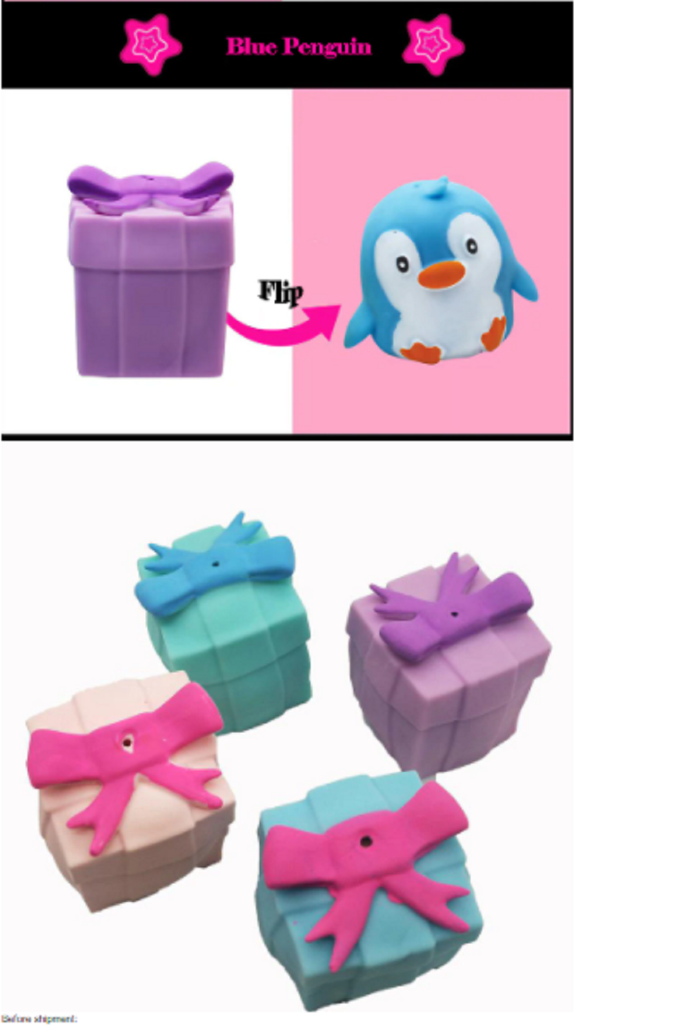 Fidget Toys Flip Gift Box Cute Pet Pinch Animal Silicone Toy Expression - One item with Random