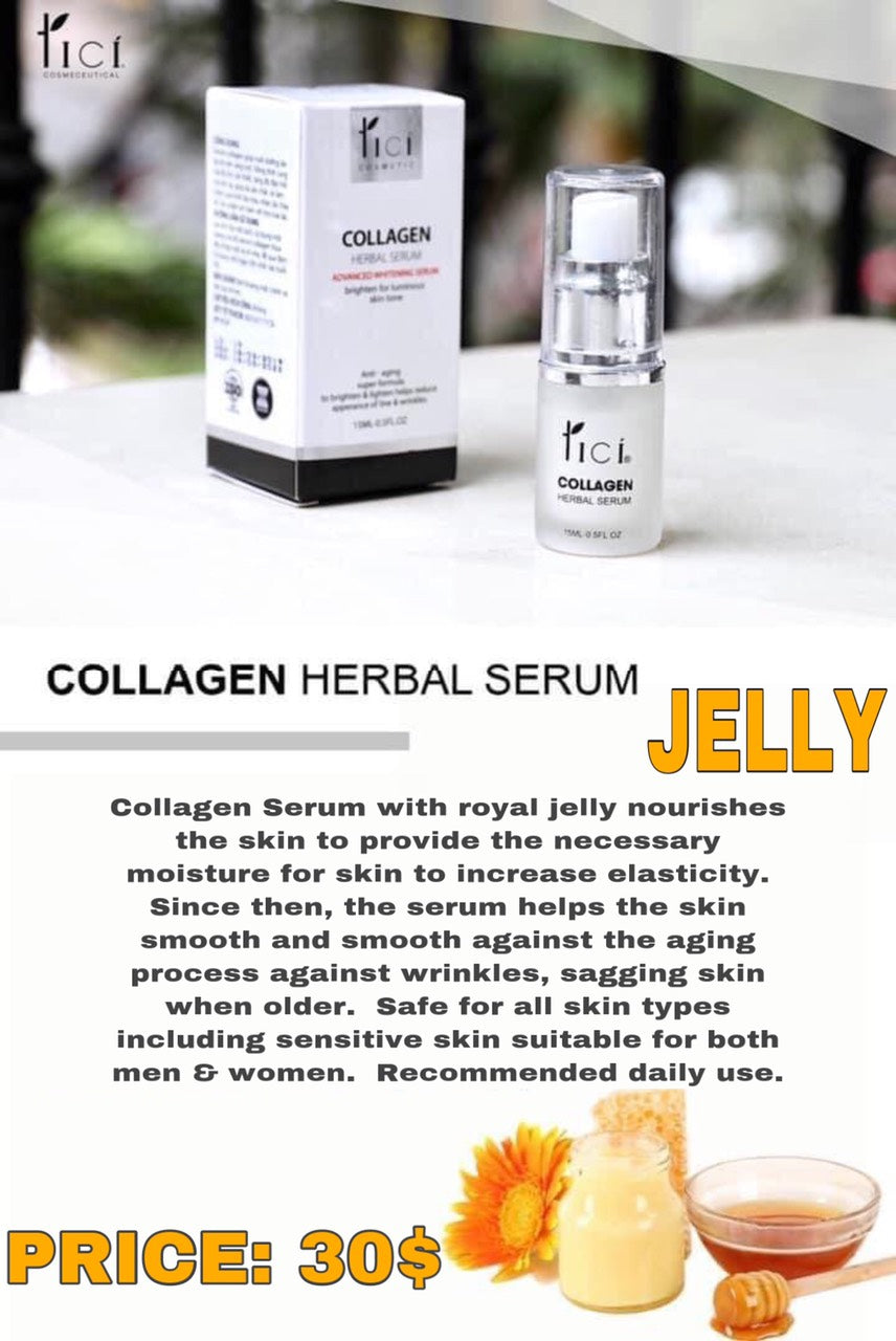 TICI COSMETIC COLLAGEN HERBAL SERUM ANTI-AGING FOR LUMINOUS SKIN TONE - 15ML