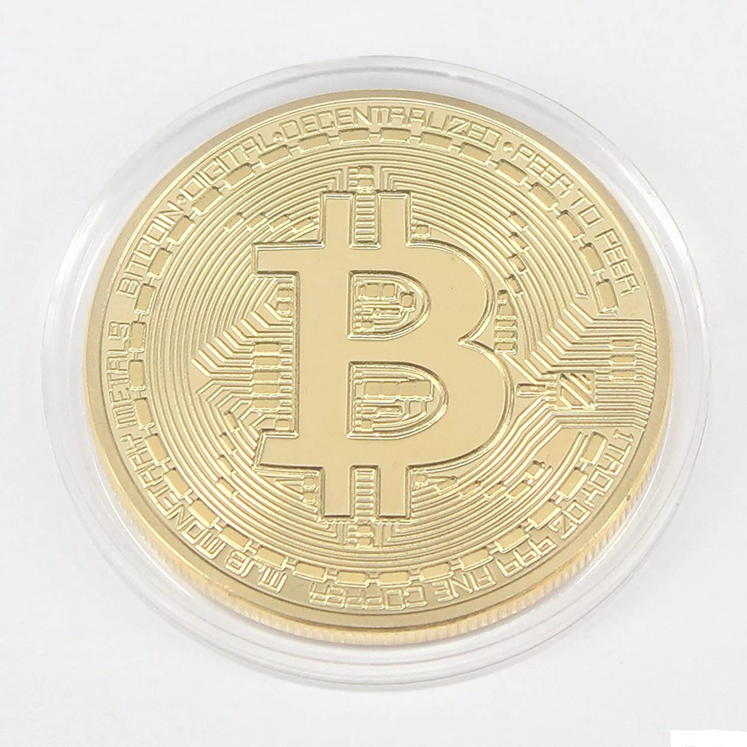 Bitcoin Challenge Coin Deluxe Collector's Set Featuring the Limited Edition Original Commemorative Tokens w/ Display Case - 2 Pcs with Random Color and Design