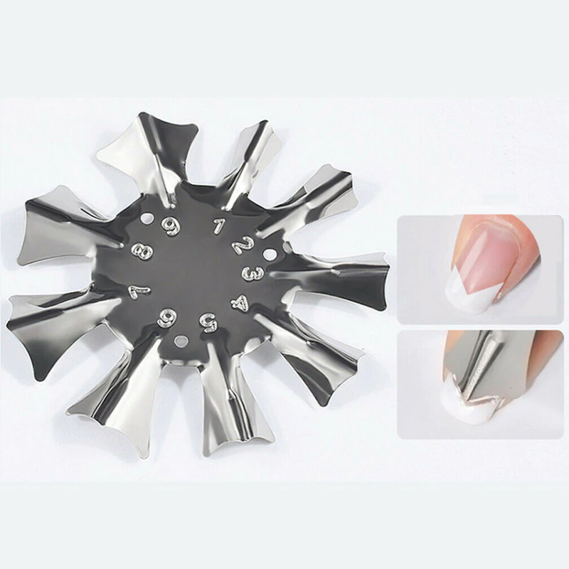 3 PCS French Smile Nail Stencil Cutter Trimmer Clipper Cut Multi-size DIY Manicure Metal Tool Nail Art Smile Line Edge Stencil