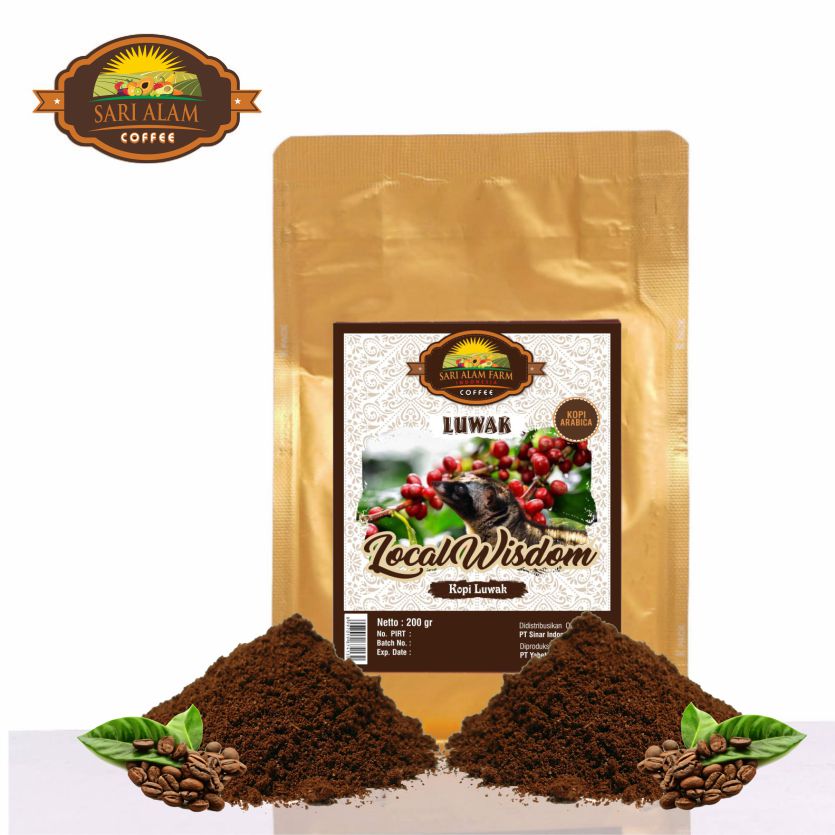 PREMIUM GROUND POWDER KOPI LUWAK ARABICA COFFEE FROM INDONESIA - 200 GRAM (7 OZ)